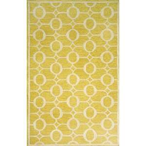 Indoor/Outdoor Hand Tufted Area Rug Arabesque 8 Square Yellow Carpet 