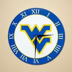   West Virginia Mountaineers 12 Wooden Wall Clock: Sports & Outdoors