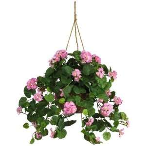 Geranium Hanging Basket Silk Plant:  Home & Kitchen