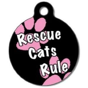 Rescue Cats Rule Girl Pet ID Tag for Dogs and Cats   Dog 