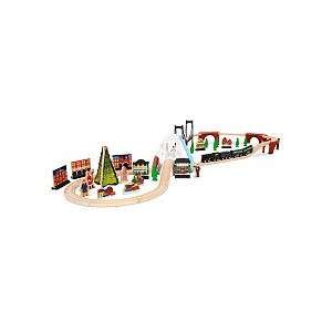   Imaginarium The Polar Express Wooden Train Set with Bell: Toys & Games