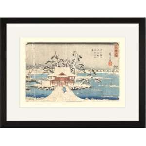  Black Framed/Matted Print 17x23, The Temple in the Snow 