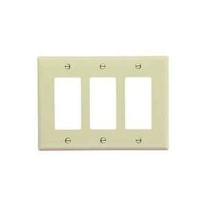    Three Gang GFCI Decorator Switch Plate, Almond: Home Improvement