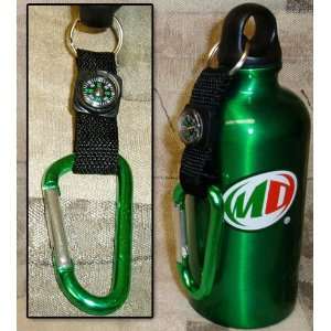 Mountain Dew 6.5 Water Bottle with Compass on Belt Loop Clip:  