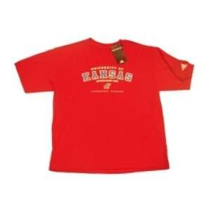  Kansas Jayhawks Adidas Red T Shirt (L): Adidas: Sports 