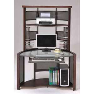  Glass Computer Work Station in Cherry Finish #AD 6134 