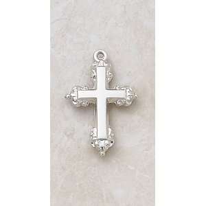 Fancy Sterling Silver Cross Necklace Christian Faith Fashion Jewelry 