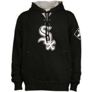  Men`s Chicago White Sox Black Hooded Logo Sweatshirt 