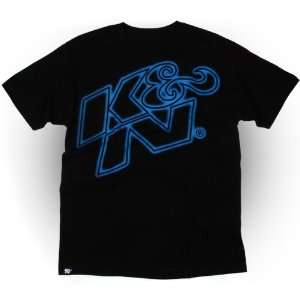    XXL Blue on Black K&N Logo Glow Mens XX Large T Shirt Automotive