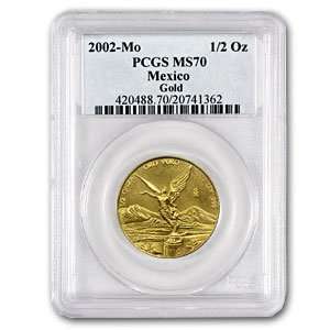 2002 1/2 oz Gold Mexican Libertad MS 70 PCGS: Toys & Games