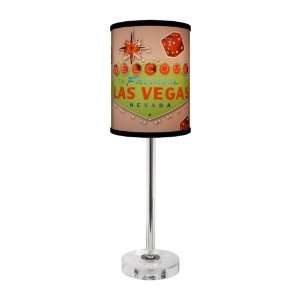  Las Vegas Sign With Pink Background Table Lamp With Crystal 