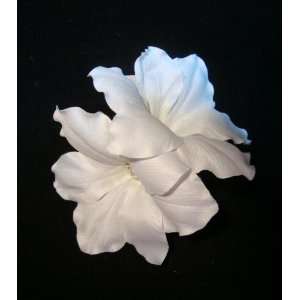  NEW White Bridal Double Lily Hair Flower Clip, Limited 