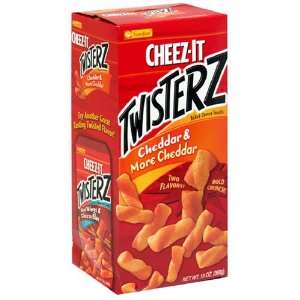 Cheez It Baked Snack Crackers, Twisterz Cheddar & More Cheddar, 13 
