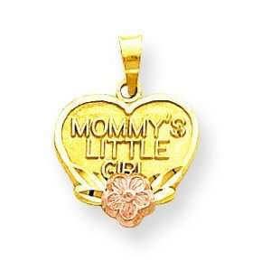 10k Two Tone Mommys Little Girl Heart Charm: Jewelry