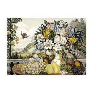Frances Flora Bond Palmer   Landscape, Fruit And Flowers Giclee Canvas 