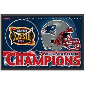  New England Patriots Super Bowl 38 Champions Framed Clock 