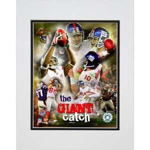   New York Giants Eli Manning and David Tyree Giant Catch Mounted Photo