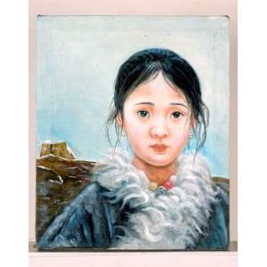 Oil Painting   Girl with Fur Collar
