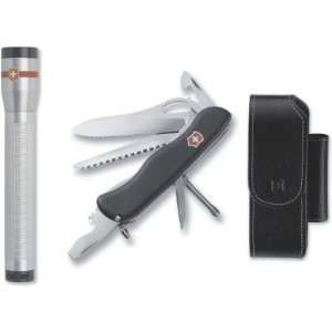   Trekker Knife with Pouch and AAA LED Flashlight: Sports & Outdoors