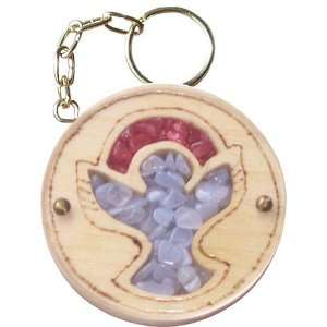  Magic Unique Gemstone and Wooden Amulet Praying Angel Key 