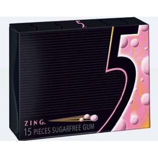  Wrigleys Five Zing Sugarfree Gum, 15 Piece Packages (Pack 