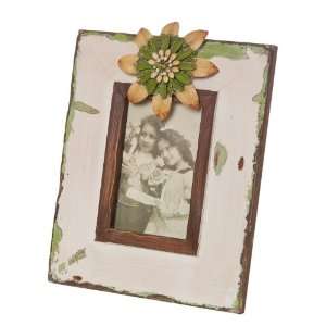  Wilco Imports Shabby Chic Distressed Cream with Green Wooden Frame 