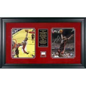 Dwyane Wade Autographed Framed Collectible w/Game Used Jersey Piece 