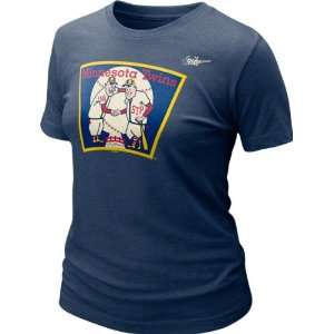 Minnesota Twins Nike Womens Cooperstown Navy Heather Blended T Shirt