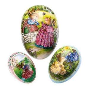 Laminated Papier Mâché Nesting Eggs with Endearing Bunny 