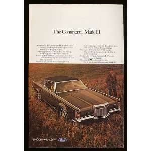    1970 Lincoln Continental Mark III Print Ad (9701): Home & Kitchen