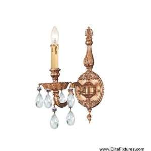  Crystorama 2501 OB CL S One Light Brass Wall Light Olde 