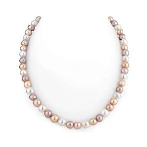  8 9mm Freshwater Multicolor Pearl Necklace   AAAA Quality 