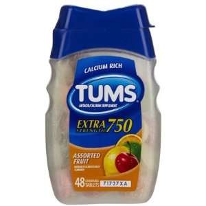 Tums E X Extra Strength Antacid, Asst. Fruit Assorted Fruit 48 ct 