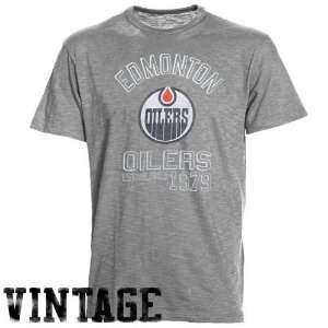 47 Brand Edmonton Oilers Ash Baseline Vintage T shirt:  