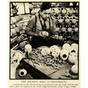  1936 Print Dollmaking Eyes Teeth Doll Toy Children Work 