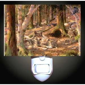   Wolves in the Sunlit Forest Decorative Night Light