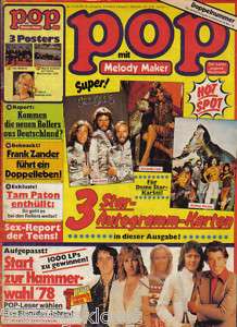 Pop Melody Maker Magazine 1978 German MISSING POSTERS  