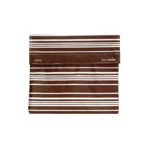 Sub Size Bag, Lunchskins, Brown Horizontal Stripe/Aqua 