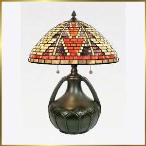 Tiffany Table Lamp, QZTF6878M, 2 lights, Antique Bronze, 16 wide X 22 