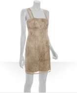 Hoaglund New York light taupe silk with lace netting tank dress style 