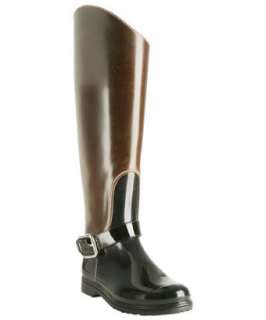 Dolce & Gabbana brown leather and rubber buckle detial riding boots 