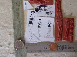 bathing beauties lady swimsuit unmounted rubber stamps  
