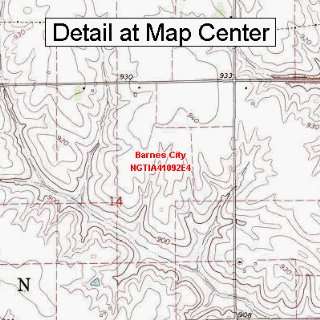 USGS Topographic Quadrangle Map   Barnes City, Iowa (Folded/Waterproof 