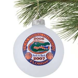   NCAA Mens Basketball National Champions White Back to Back Ornament