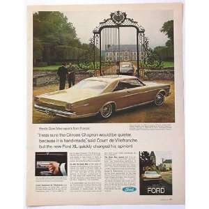  1966 Ford Galaxie XL Villarceaux Chateau Print Ad (2872 