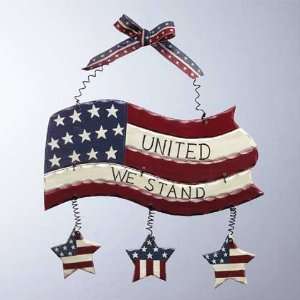  AMERICAN PATRIOTIC FLAG UNITED WE STAND WALL PLAQUE