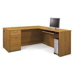  L shaped Corner Premium Computer Desk in Cappuccino Cherry 