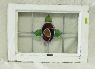 Antique Stained Glass Window Four color Ruby Macintosh Rose  