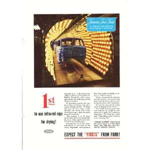  1945 Ad Famous Ford First Infra Red Drying Assembly Line 
