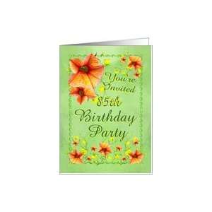  85th Birthday Party Invitations Apricot Flowers Card: Toys 